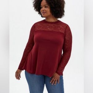 Torrid Lace Mock Neck Top
